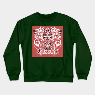 boho immortal tribal beasts in ecopop pattern Crewneck Sweatshirt